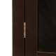 Glitzhome Wooden Wall Mounted Storage Cabinet with Glass Double Doors, Espresso