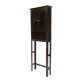 Glitzhome Wooden Free Standing Storage Cabinet with Glass Double Doors, Espresso