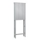 Glitzhome 68.25"H Wooden Bathroom Free Standing Storage Cabinet Spacesaver with Glass Double Doors, Gray