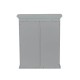 Glitzhome Wooden Wall Mounted Storage Cabinet with Glass Double Doors, Gray