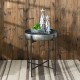 Glitzhome Farmhouse Galvanized Metal Serving Tray Table