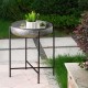 Glitzhome Farmhouse Galvanized Metal Serving Tray Table