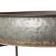 Glitzhome Farmhouse Galvanized Metal Serving Tray Table