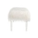 Glitzhome 44.88"L White Faux Fur Acrylic Bench with Acrylic Legs