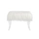 Glitzhome  24.00"L White Faux Fur Upholstered Bench with Acrylic Legs