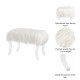 Glitzhome  24.00"L White Faux Fur Upholstered Bench with Acrylic Legs