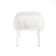 Glitzhome  24.00"L White Faux Fur Upholstered Bench with Acrylic Legs