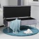 Glitzhome 44.88"L Grey Padded Velvet Storage Ottoman Bench with Acrylic Legs