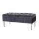 Glitzhome 44.88"L Grey Padded Velvet Storage Ottoman Bench with Acrylic Legs
