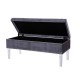 Glitzhome 44.88"L Grey Padded Velvet Storage Ottoman Bench with Acrylic Legs