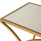Glitzhome Gold Metal Nesting Accent End Table/Coffee Table with Glass Top, Set of 2