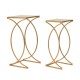 Glitzhome Gold Metal Nesting Accent End Table/Coffee Table with Glass Top, Set of 2