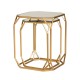 Glitzhome Gold Metal Nesting Side & End Accent Tables with Glass Top, Set of 2