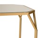 Glitzhome Gold Metal Nesting Side & End Accent Tables with Glass Top, Set of 2