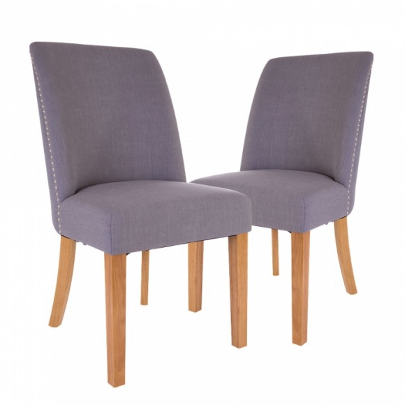 Glitzhome Fabric Dining Chairs Blue Gray, Set Of Two