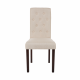 Glitzhome Cream White Upholstered Fabric Dining Chairs With Tufted Back, Set Of 2