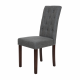 Glitzhome Dark Gray Upholstered Fabric Dining Chairs With Tufted Back, Set Of 2