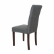 Glitzhome Dark Gray Upholstered Fabric Dining Chairs With Tufted Back, Set Of 2