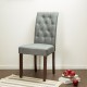 Glitzhome Dark Gray Upholstered Fabric Dining Chairs With Tufted Back, Set Of 2