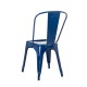 Glitzhome Navy Blue Vintage Stackable Metal Side Dining Chairs, Set Of 4