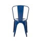 Glitzhome Navy Blue Vintage Stackable Metal Side Dining Chairs, Set Of 4