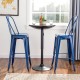 Glitzhome Vintage Stackable Navy Blue Metal Bar Stool, Set Of 2