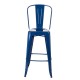 Glitzhome Vintage Stackable Navy Blue Metal Bar Stool, Set Of 2