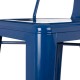 Glitzhome Vintage Stackable Navy Blue Metal Bar Stool, Set Of 2