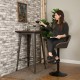 Glitzhome 41.34"H Steel Pub Bar Table with Square Solid Elm Wood Top