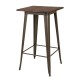 Glitzhome Set of 2 Rustic Steel Bar Stools and One Rustic Steel Square Bar Table