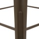 Glitzhome Set of 2 Rustic Steel Bar Stools and One Rustic Steel Square Bar Table