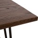 Glitzhome 29.53"H Industrial Steel Hairpin Leg Dining Table with Elm Wood Top