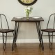 Glitzhome 29.53"H Industrial Steel Hairpin Leg Dining Table with Elm Wood Top