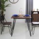 Glitzhome 29.53"H Industrial Steel Hairpin Leg Dining Table with Elm Wood Top