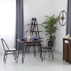 Glitzhome 29.53"H Industrial Steel Hairpin Leg Dining Table with Elm Wood Top