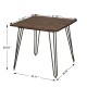 Glitzhome 29.53"H Industrial Steel Hairpin Leg Dining Table with Elm Wood Top