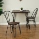 Glitzhome Industrial Steel Hairpin Leg Chair with Elm Wood Seat, Set of 2