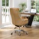 Glitzhome Adjustable High-Back Office Chair Executive Swivel Chair PU Leather, Camel