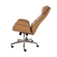 Glitzhome Adjustable High-Back Office Chair Executive Swivel Chair PU Leather, Camel