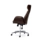 Glitzhome High-Back Adjustable Bonded Leather Executive Swivel Office Chair, Coffee