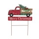 Glitzhome 24.02"H Metal/Wooden Christmas Truck Yard Stack or Wall Décor (Two Function)