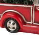 Glitzhome Christmas Table Decor Ornaments 12.52"L Red Truck With Lighted Tree