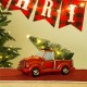 Glitzhome Christmas Table Decor Ornaments 12.52"L Red Truck With Lighted Tree