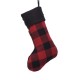 Glitzhome Plaid Stocking with Rug Hooked Bear