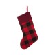 Glitzhome 19" Handmade Plaid Hooked Rug Reindeer Christmas Stocking