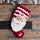 Glitzhome 20" Handmade Hooked 3D Santa Christmas Stocking Ho Ho