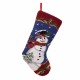 Glitzhome Hooked Snowman Christmas Stocking 19", 1 Piece(Red, Blue, White)