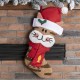 Glitzhome 22" Handmade Hooked 3D Cat Christmas Stocking