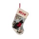 Glitzhome 19" Handmade Hooked Cat Christmas Stocking