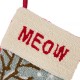 Glitzhome 19" Handmade Hooked Cat Christmas Stocking